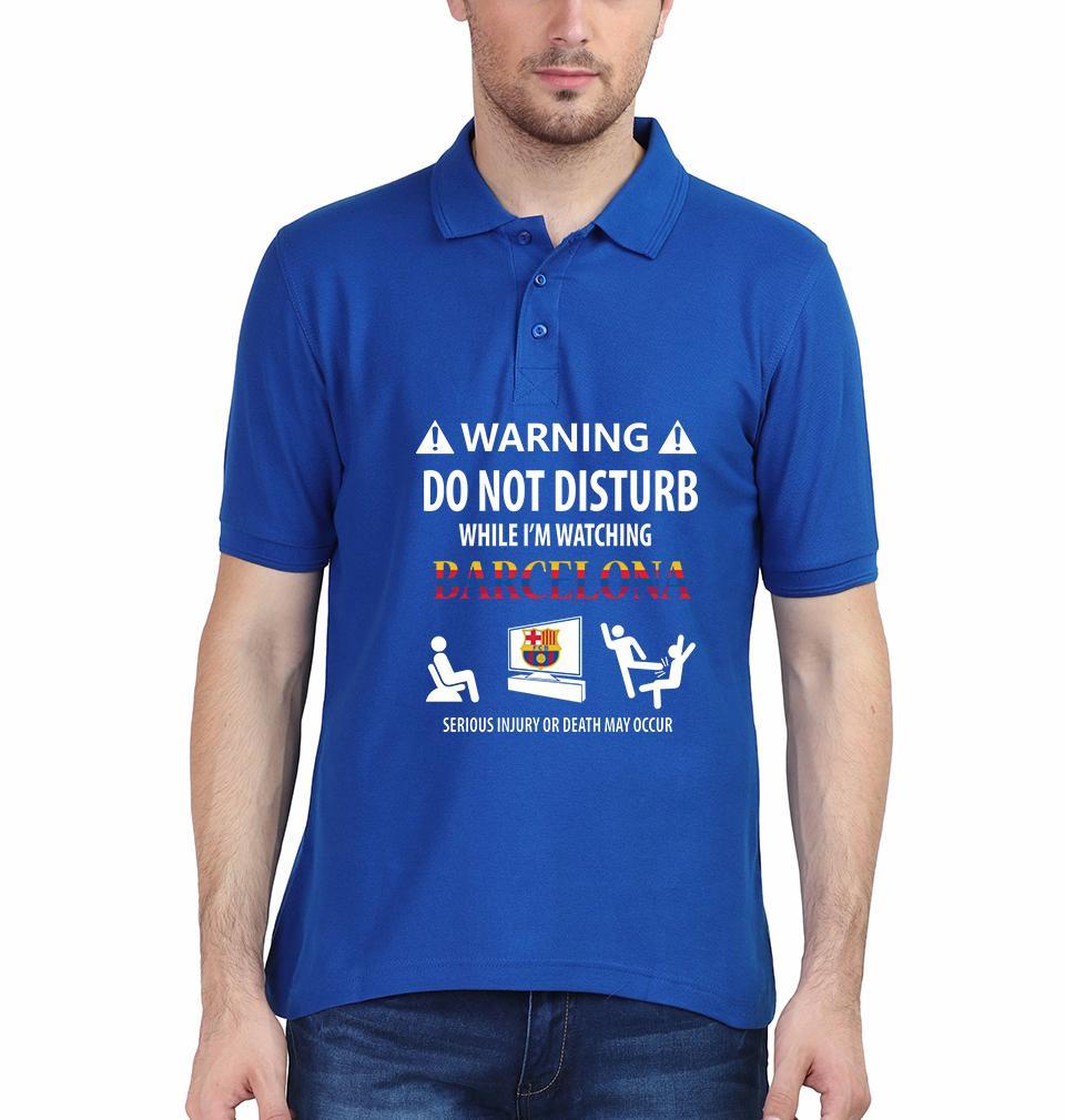 Warning FCB Men Polo Half Sleeves T-Shirts-FunkyTeesClub - Funky Tees Club