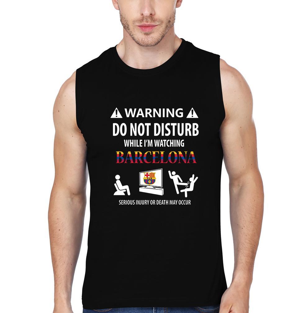 Warning FCB Men Sleeveless T-Shirts-FunkyTeesClub - Funky Tees Club