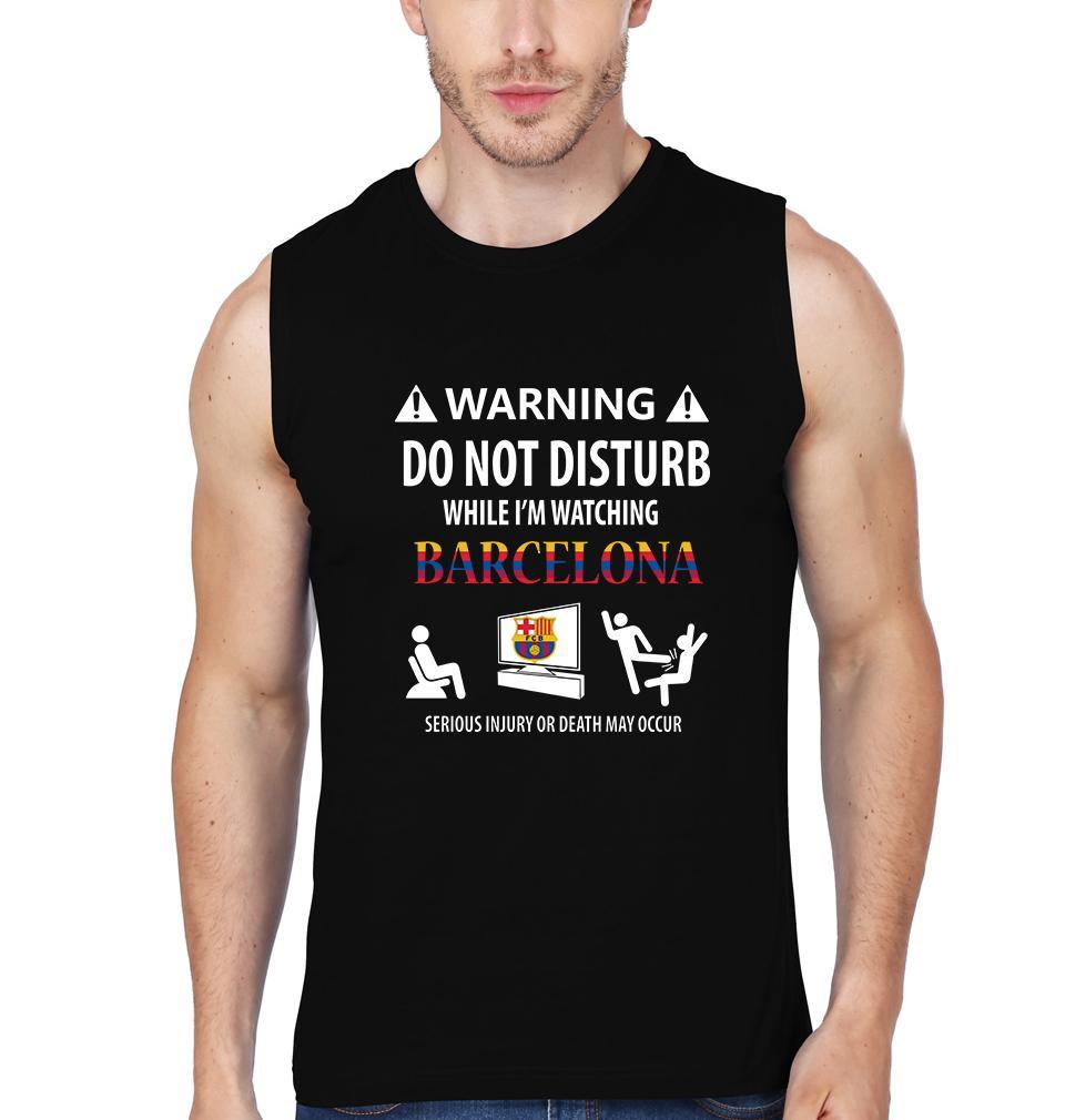 Warning FCB Men Gym Vest-FunkyTeesClub - Funky Tees Club