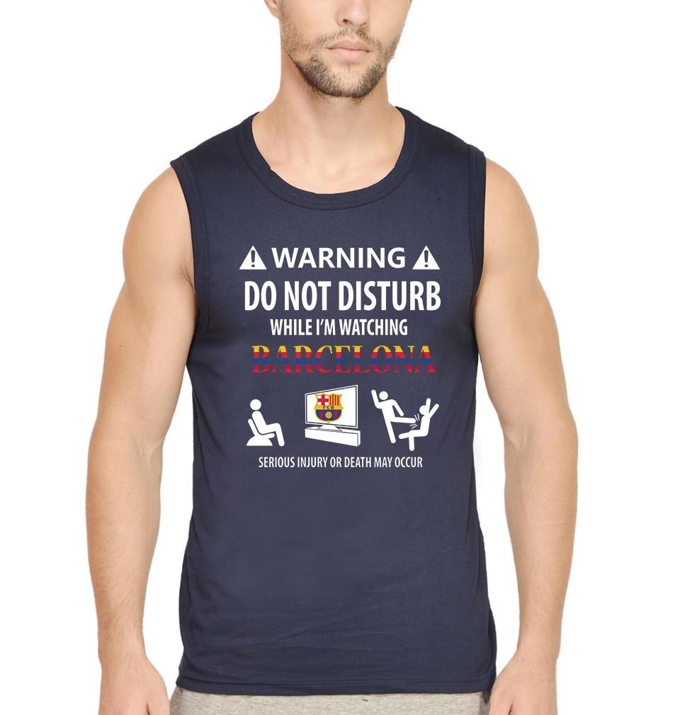 Warning FCB Men Gym Vest-FunkyTeesClub - Funky Tees Club