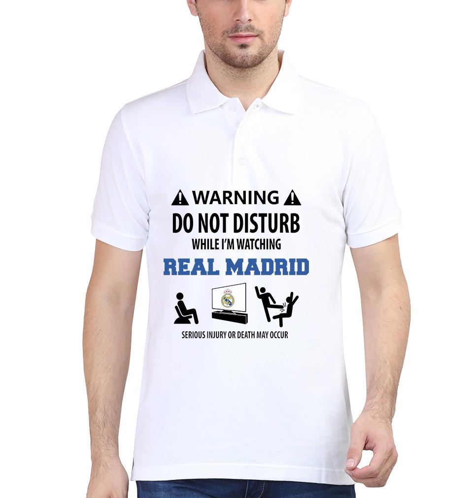 Warning Real Madrid Men Polo Half Sleeves T-Shirts-FunkyTeesClub - Funky Tees Club