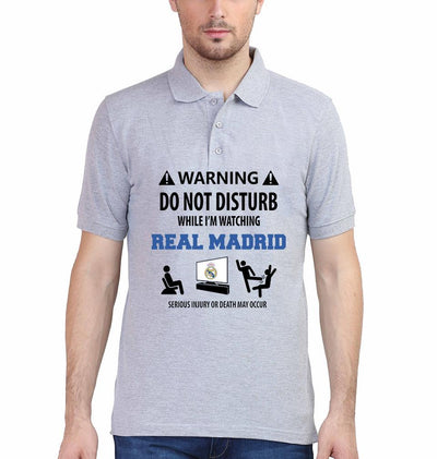 Warning Real Madrid Men Polo Half Sleeves T-Shirts-FunkyTeesClub - Funky Tees Club