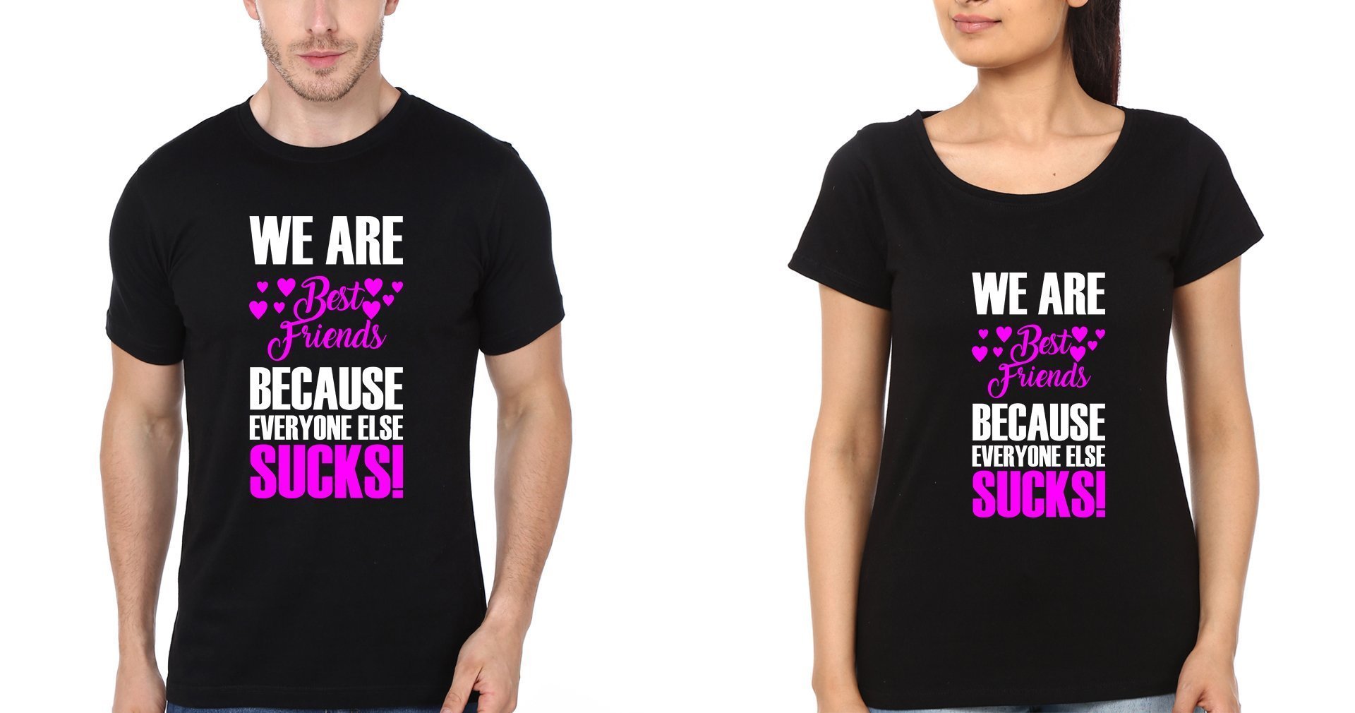 We are Best Friends BFF Half Sleeves T-Shirts-FunkyTees - Funky Tees Club