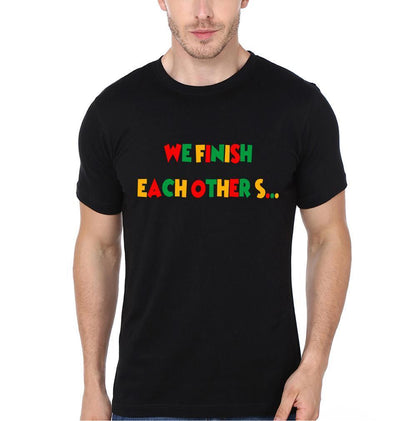 We Finish Each Other Sandwiches Couple Half Sleeves T-Shirts -FunkyTees - Funky Tees Club