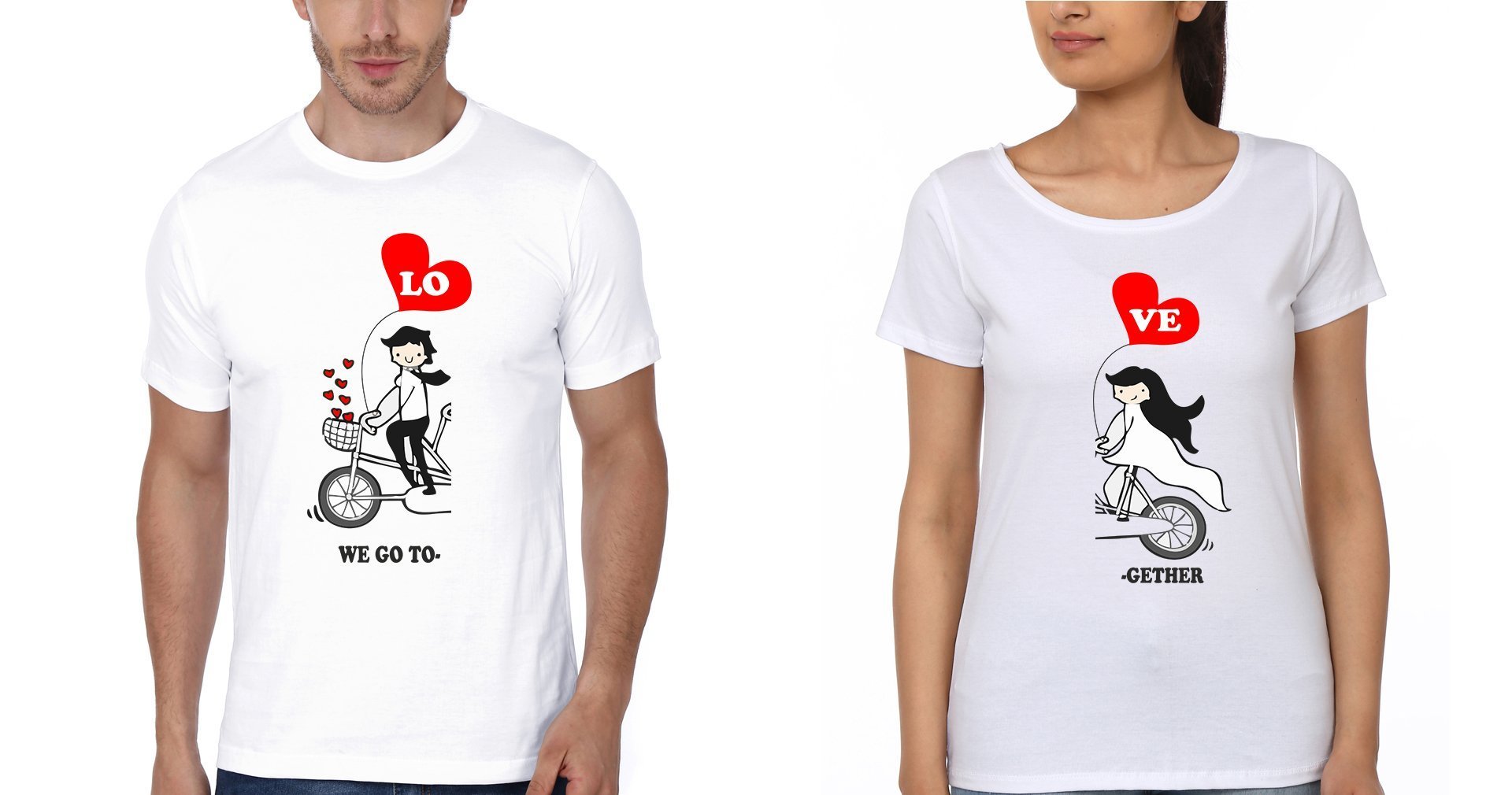 We Go Together Couple Half Sleeves T-Shirts -FunkyTees - Funky Tees Club
