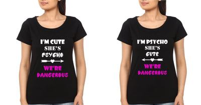 We We're dangerous BFF Half Sleeves T-Shirts-FunkyTees - Funky Tees Club