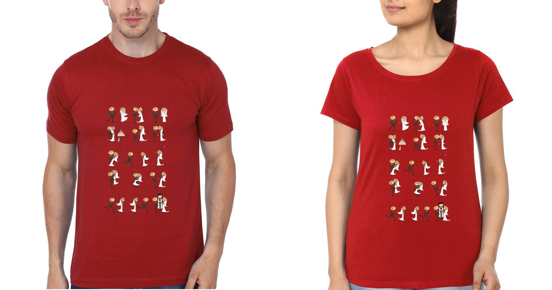 Wedding Couple Half Sleeves T-Shirts -FunkyTees - Funky Tees Club