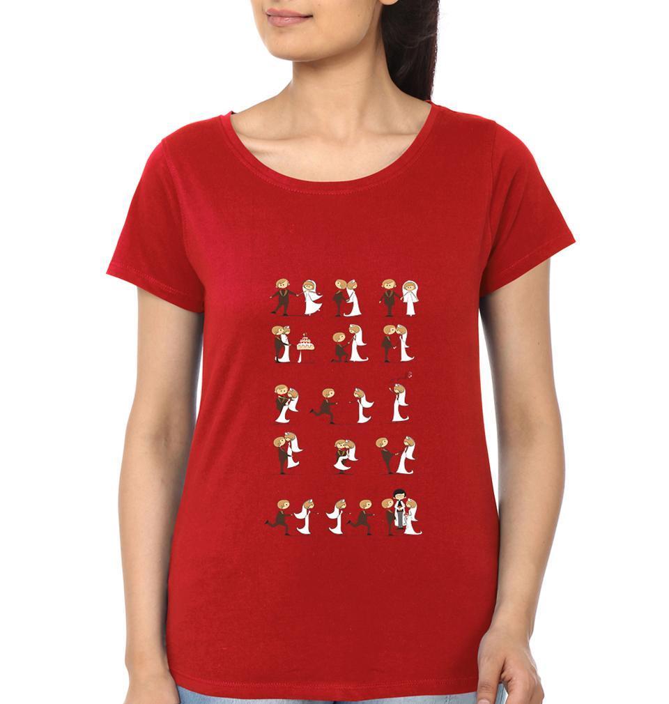 Wedding Couple Half Sleeves T-Shirts -FunkyTees - Funky Tees Club