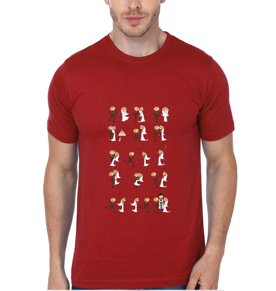 Wedding Couple Half Sleeves T-Shirts -FunkyTees - Funky Tees Club
