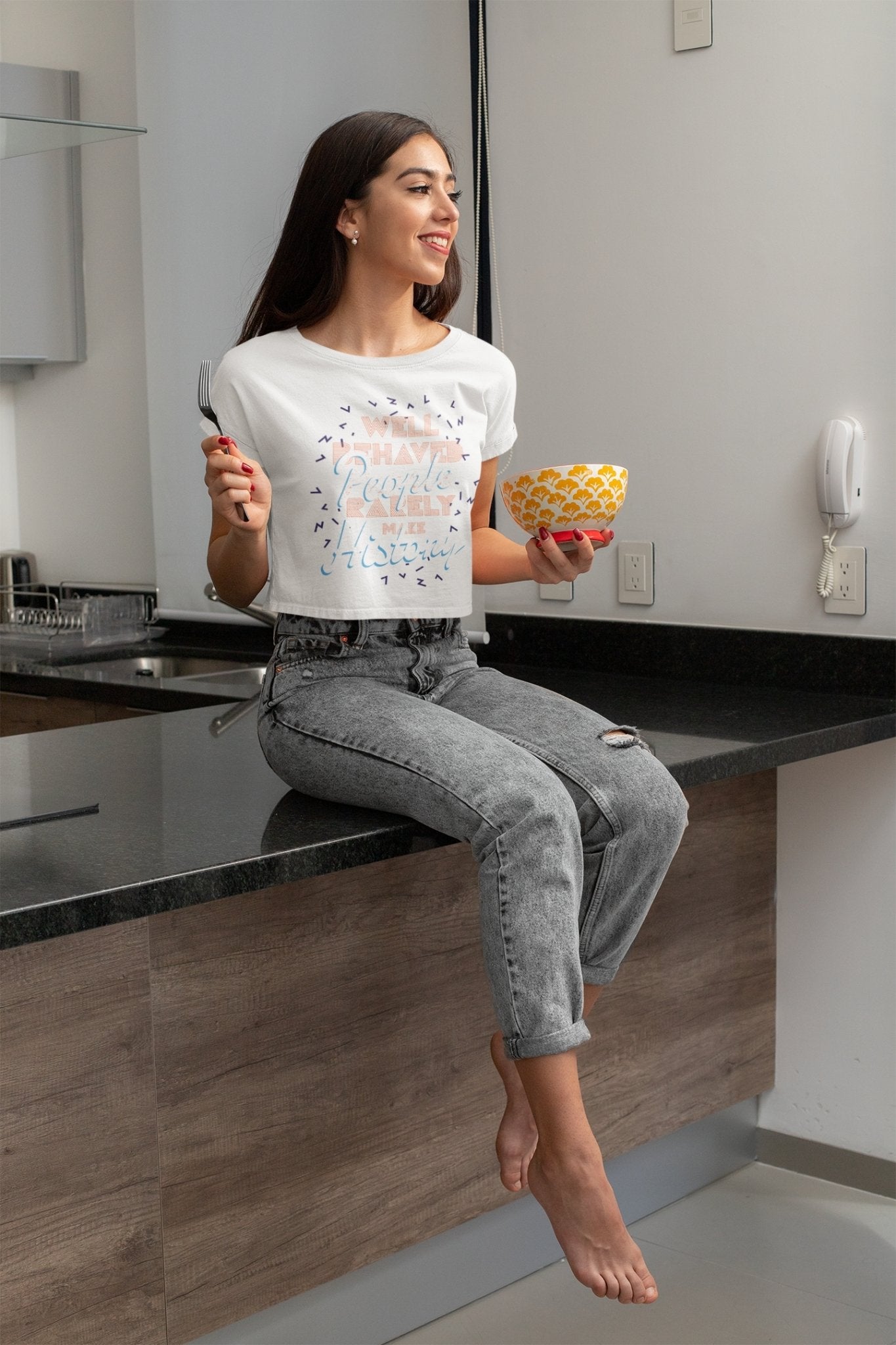 Well Behaved People Women Crop Top- FunkyTeesClub - Funky Tees Club