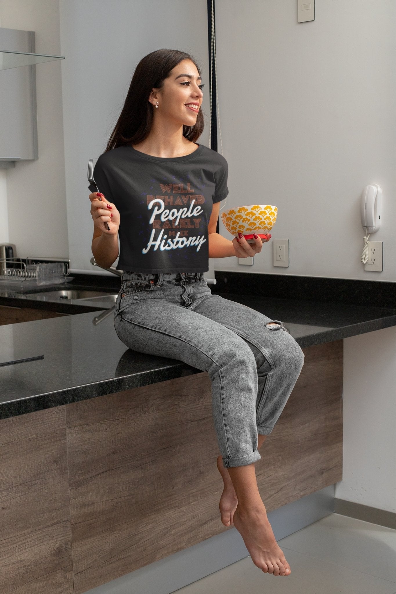 Well Behaved People Women Crop Top- FunkyTeesClub - Funky Tees Club