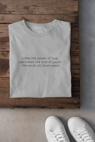 When the Power of Love Overcomes Minimal Mens Half Sleeves T-shirt- FunkyTeesClub - Funky Tees Club