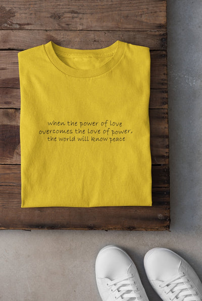 When the Power of Love Overcomes Minimal Mens Half Sleeves T-shirt- FunkyTeesClub - Funky Tees Club