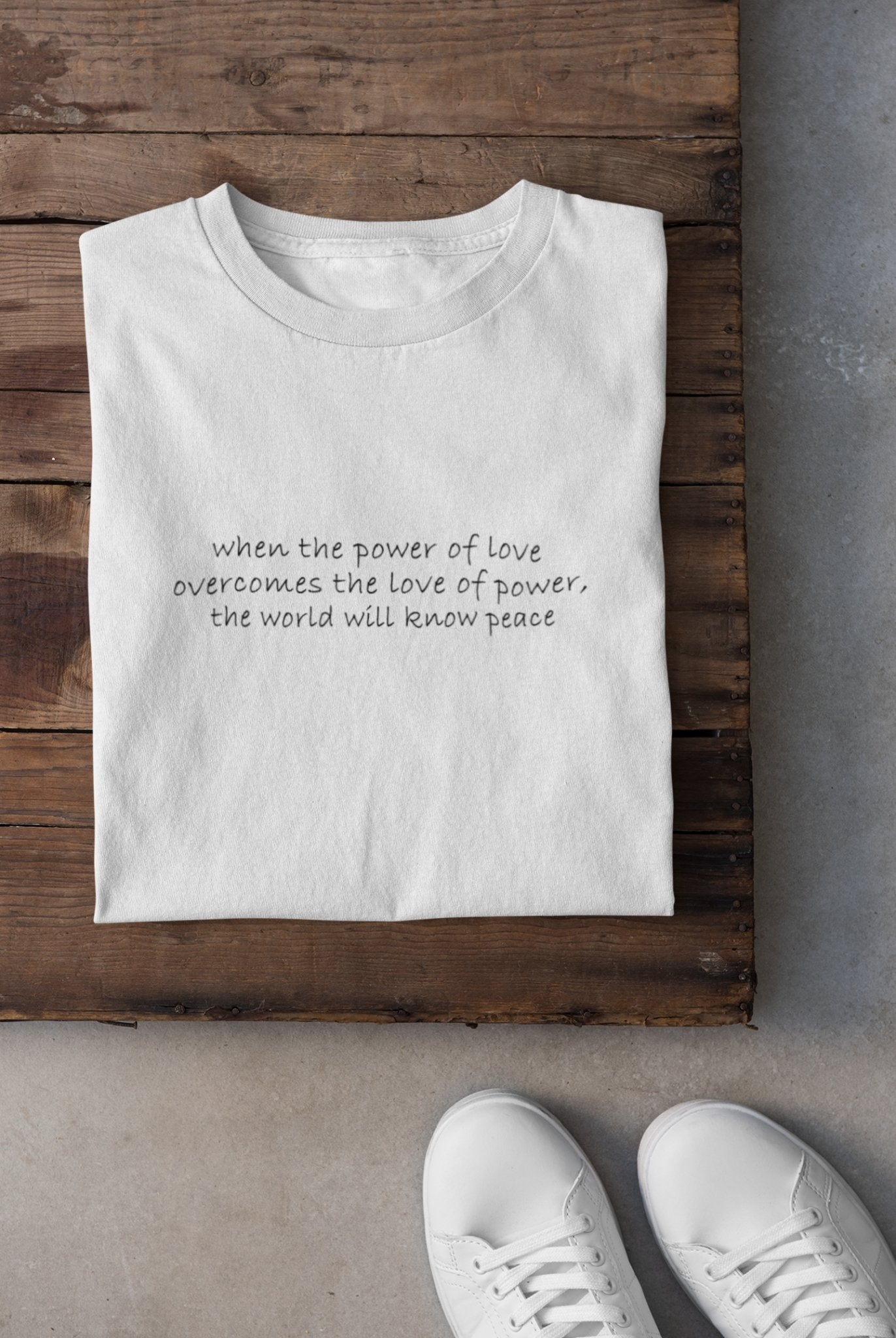 When the Power of Love Overcomes Minimal Women Half Sleeves T-shirt- FunkyTeesClub - Funky Tees Club