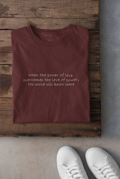 When the Power of Love Overcomes Minimal Women Half Sleeves T-shirt- FunkyTeesClub - Funky Tees Club