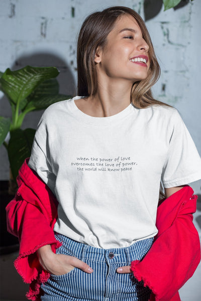 When the Power of Love Overcomes Minimal Women Half Sleeves T-shirt- FunkyTeesClub - Funky Tees Club
