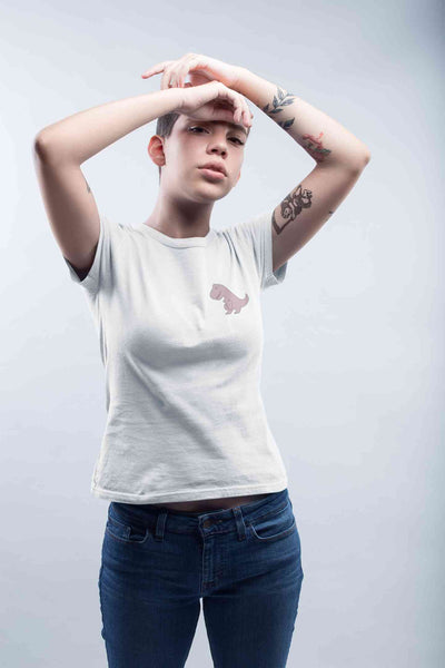 T-Rex Pocket Women Half Sleeves T-shirt- FunkyTeesClub