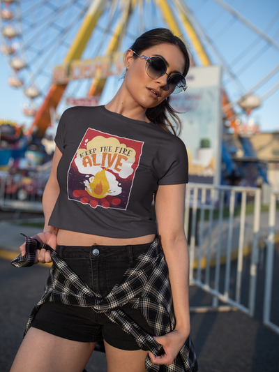 Fire quote Women Crop Top- FunkyTeesClub