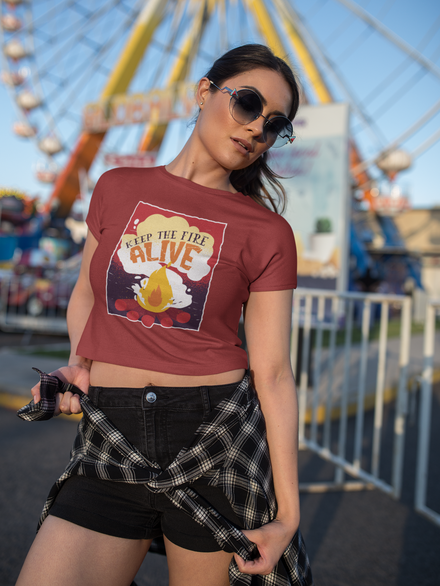 Fire quote Women Crop Top- FunkyTeesClub