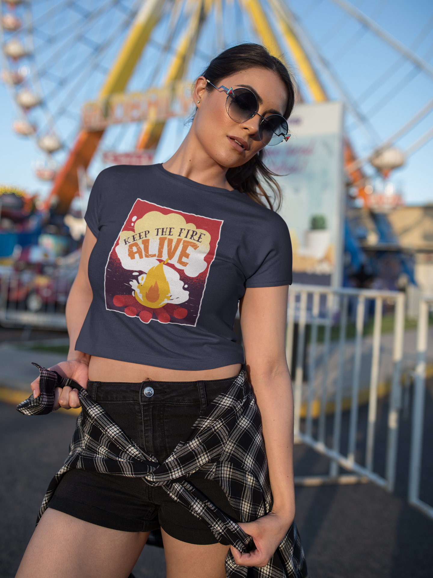 Fire quote Women Crop Top- FunkyTeesClub