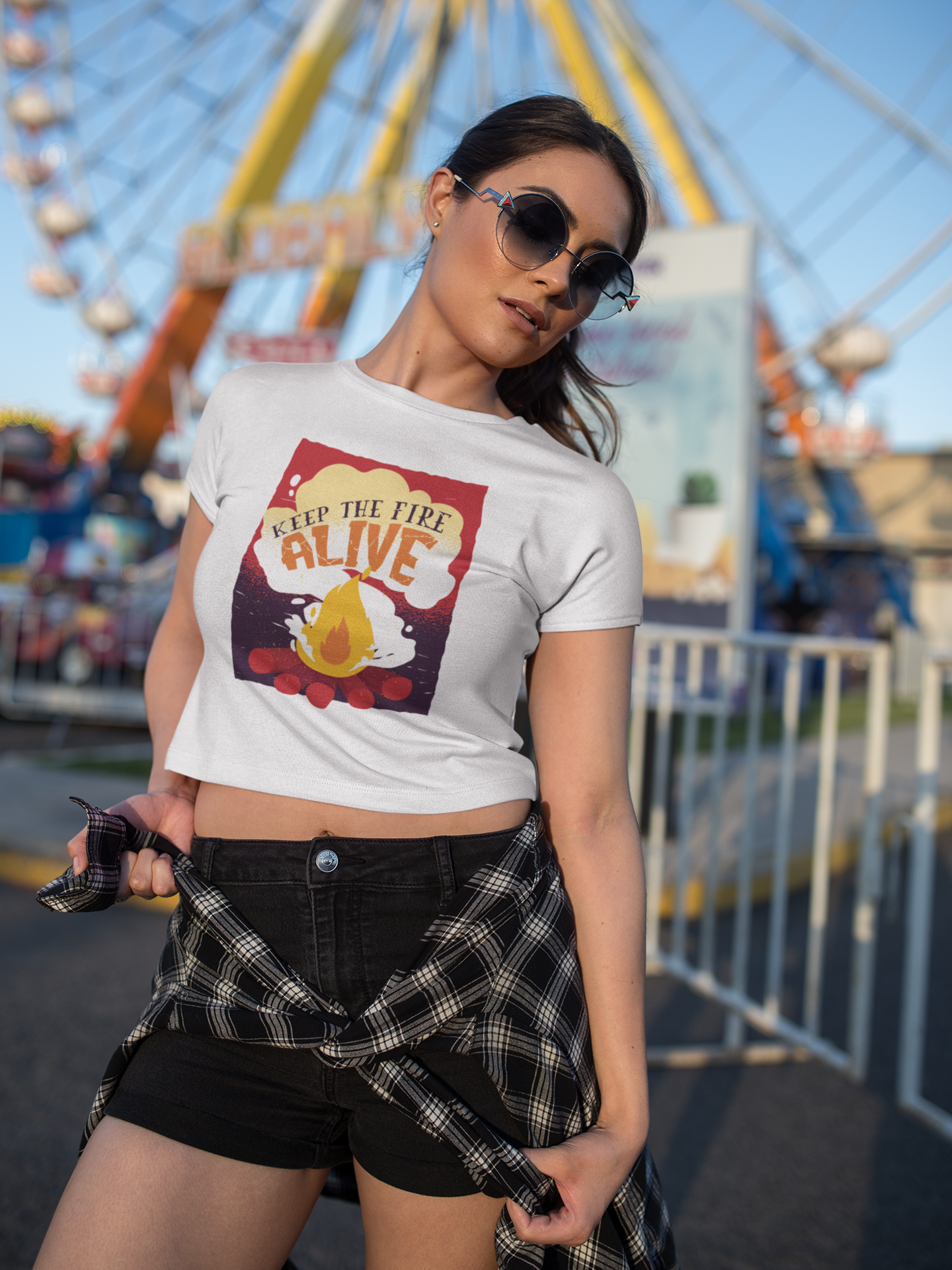 Fire quote Women Crop Top- FunkyTeesClub