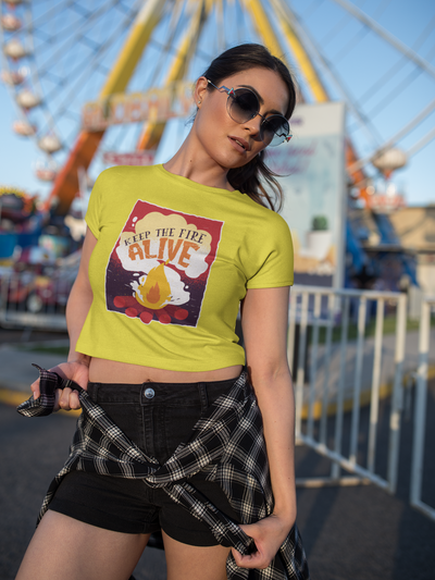 Fire quote Women Crop Top- FunkyTeesClub
