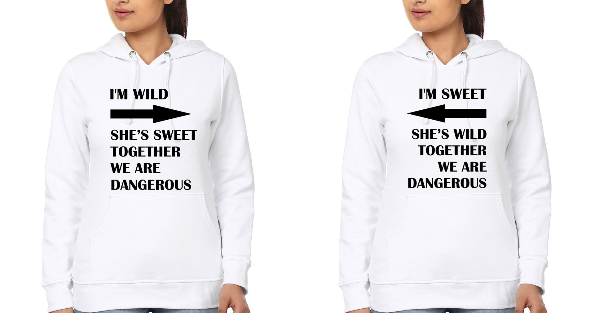 Wild Sweet BFF Hoodies-FunkyTees - Funky Tees Club