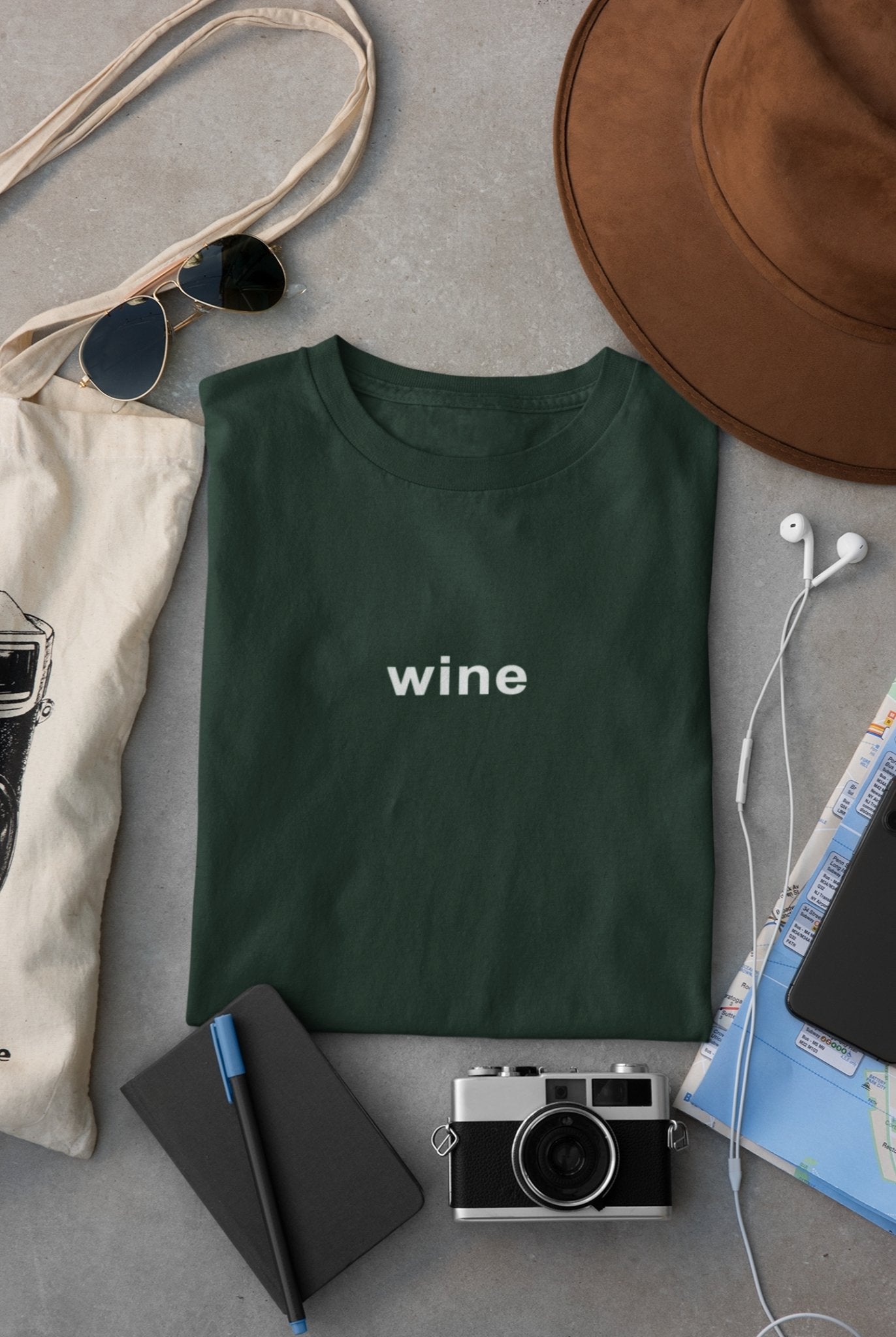 Wine Minimal Mens Half Sleeves T-shirt- FunkyTeesClub - Funky Tees Club