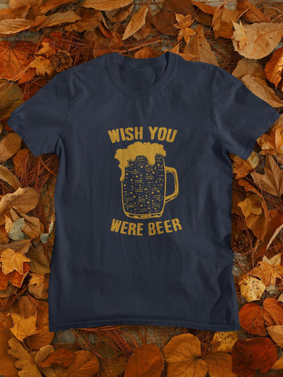Wish You Were Beer Women Half Sleeves T-shirt- FunkyTeesClub - Funky Tees Club