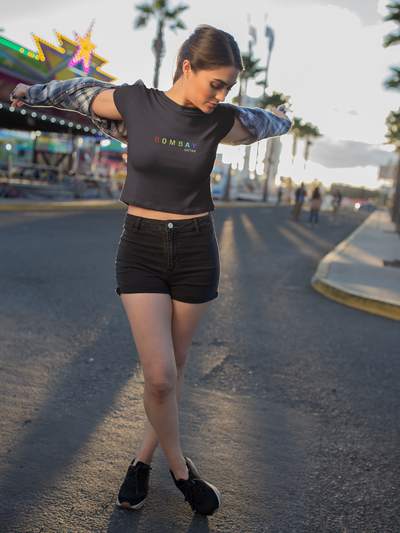 Bombay Sattar Minimals Women Crop Top- FunkyTeesClub