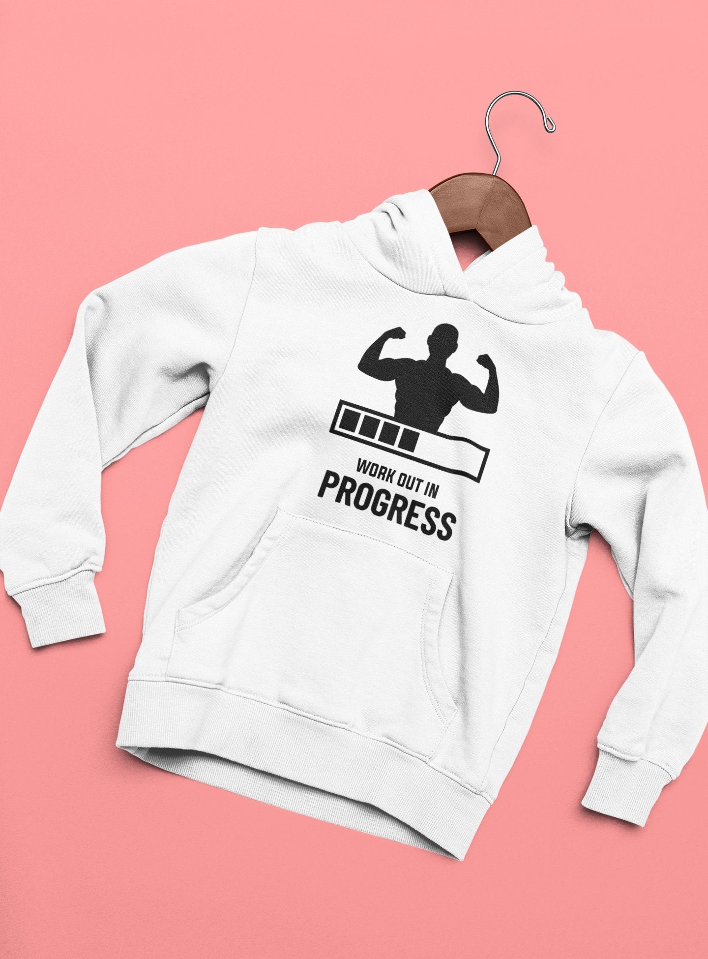 Work Out In Progress Typography Hoodies for Women-FunkyTeesClub - Funky Tees Club