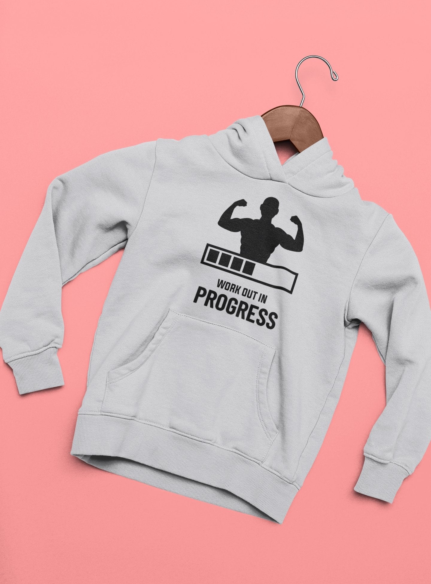 Work Out In Progress Typography Hoodies for Women-FunkyTeesClub - Funky Tees Club