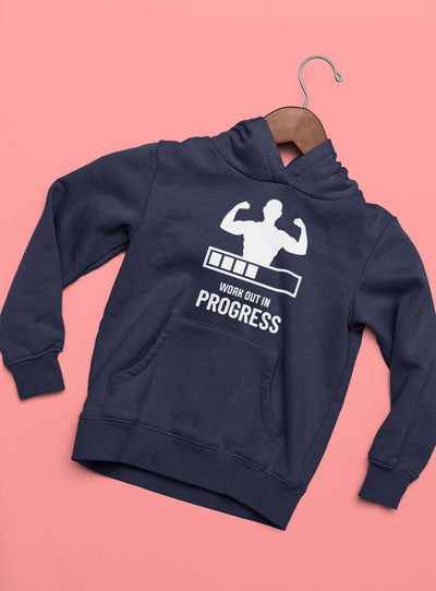 Work Out In Progress Typography Men Hoodies-FunkyTeesClub - Funky Tees Club