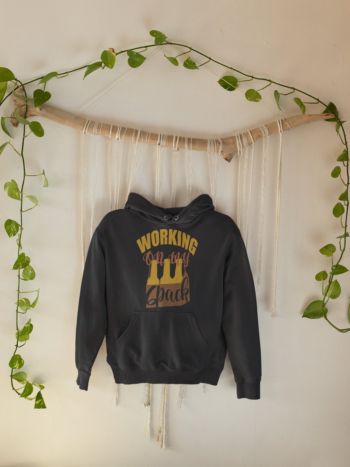 Working On My Six Pack Men Hoodies-FunkyTeesClub - Funky Tees Club