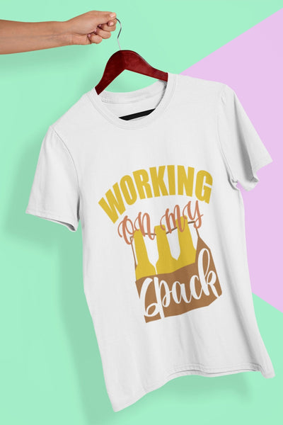 Working On My Six Pack Mens Half Sleeves T-shirt- FunkyTeesClub - Funky Tees Club
