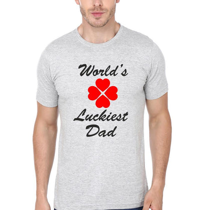 World Luckiest Dad & World Luckiest Daughter Father and Daughter Matching T-Shirt- FunkyTeesClub - Funky Tees Club