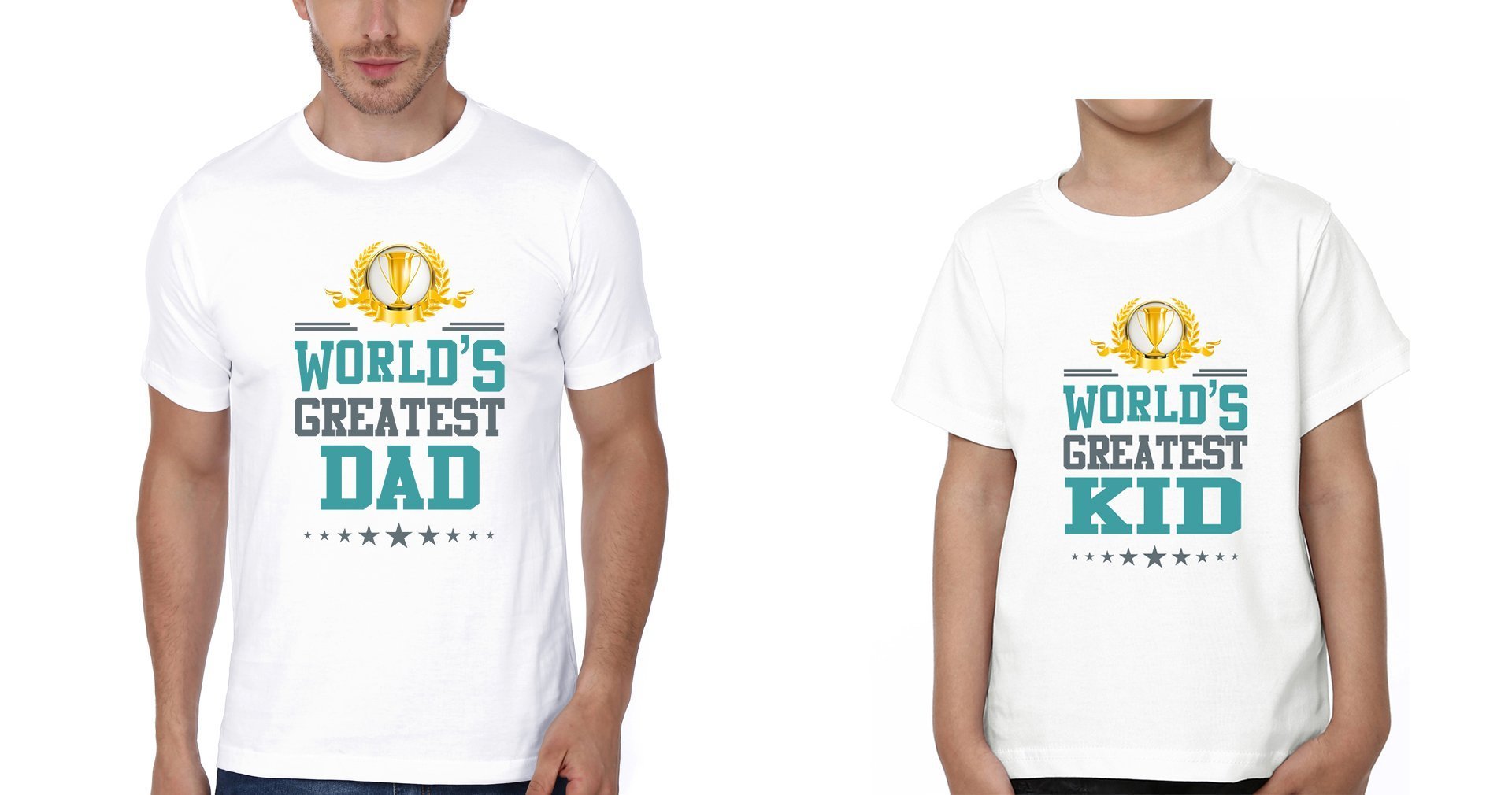 World's Greatest Dad World's Greatest Kid Father and Son Matching T-Shirt- FunkyTeesClub - Funky Tees Club