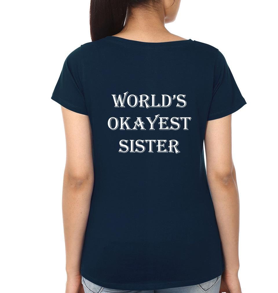 WORLD'S OKAYEST Brother-Sister Half Sleeves T-Shirts -FunkyTees - Funky Tees Club