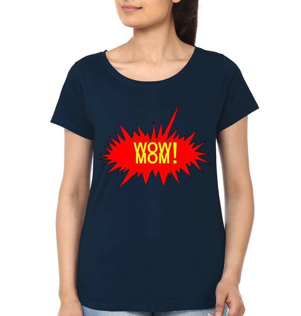 Wow Kid Wow Mom Mother and Daughter Matching T-Shirt- FunkyTeesClub - Funky Tees Club