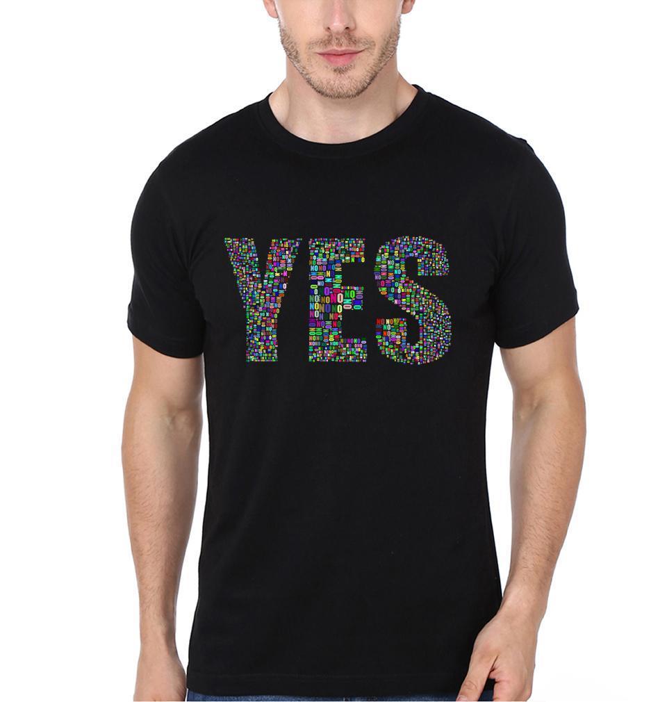Yes No Couple Half Sleeves T-Shirts -FunkyTees - Funky Tees Club