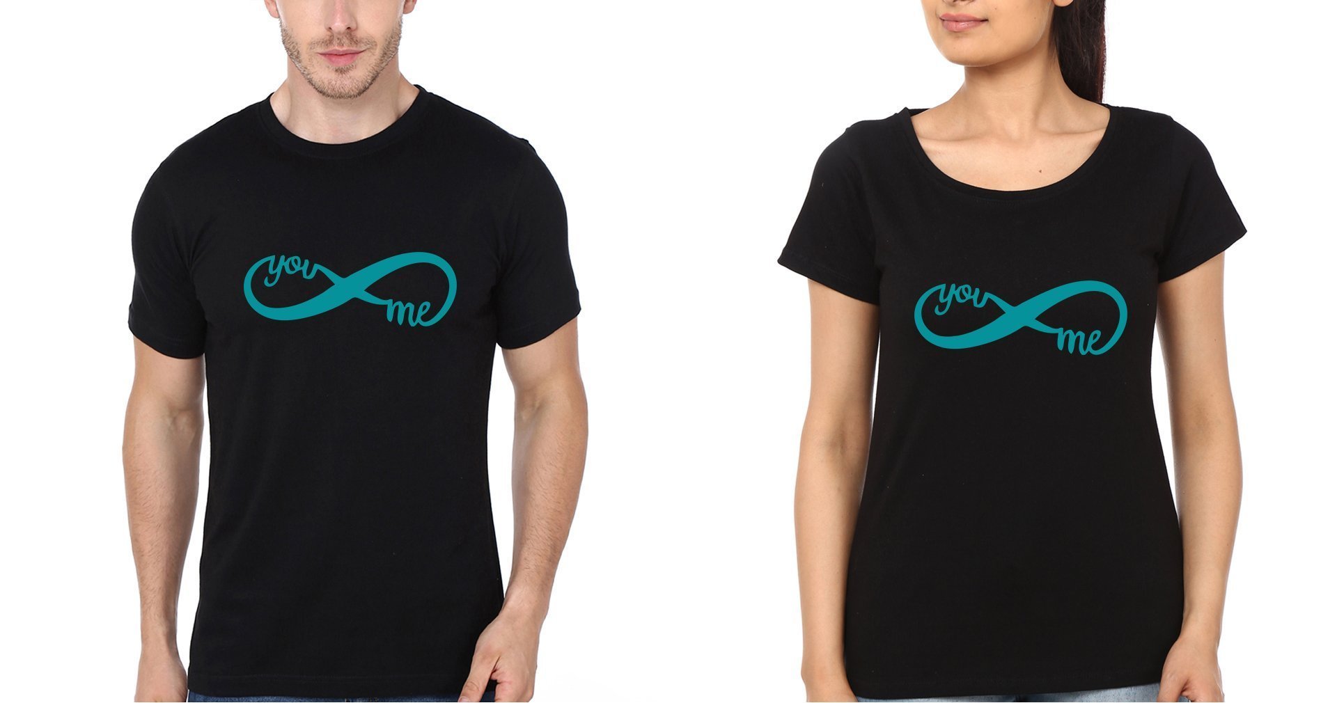 You And Me Couple Half Sleeves T-Shirts -FunkyTees - Funky Tees Club