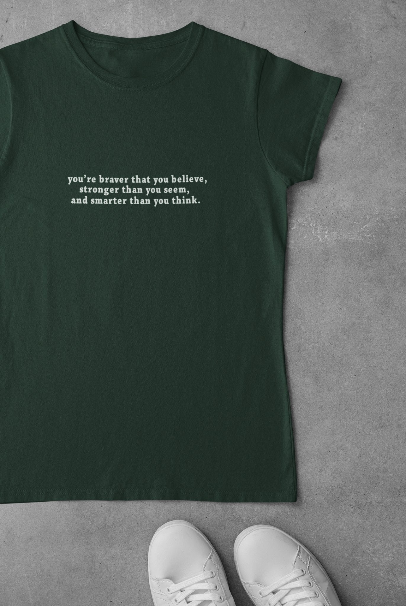 You are braver than you believe Minimal Mens Half Sleeves T-shirt- FunkyTeesClub - Funky Tees Club