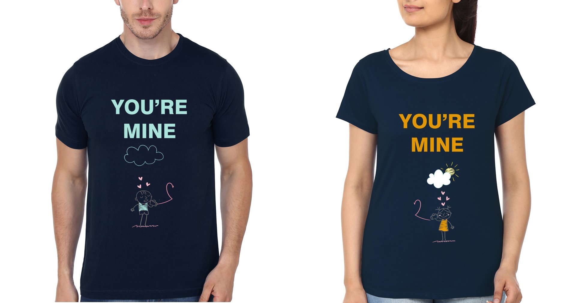 you are mine Couple Half Sleeves T-Shirts -FunkyTees - Funky Tees Club