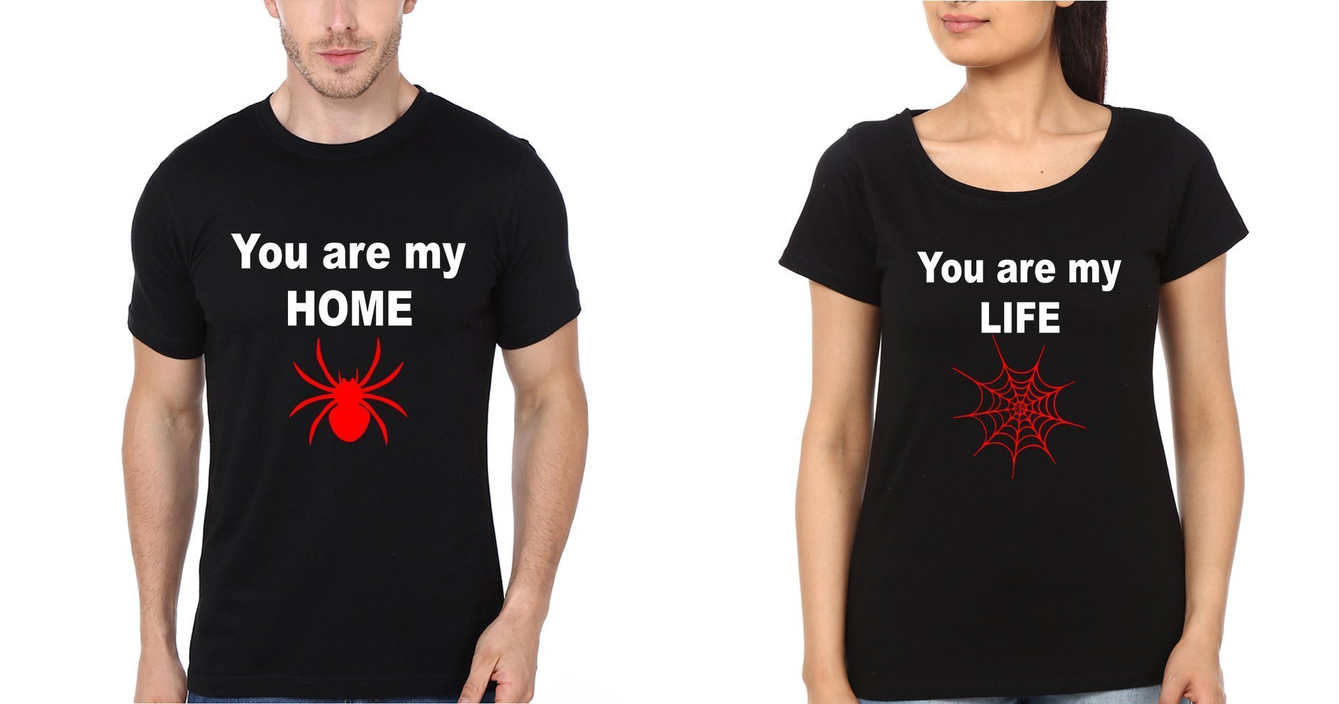 You Are My home You Are My Life Couple Half Sleeves T-Shirts -FunkyTees - Funky Tees Club