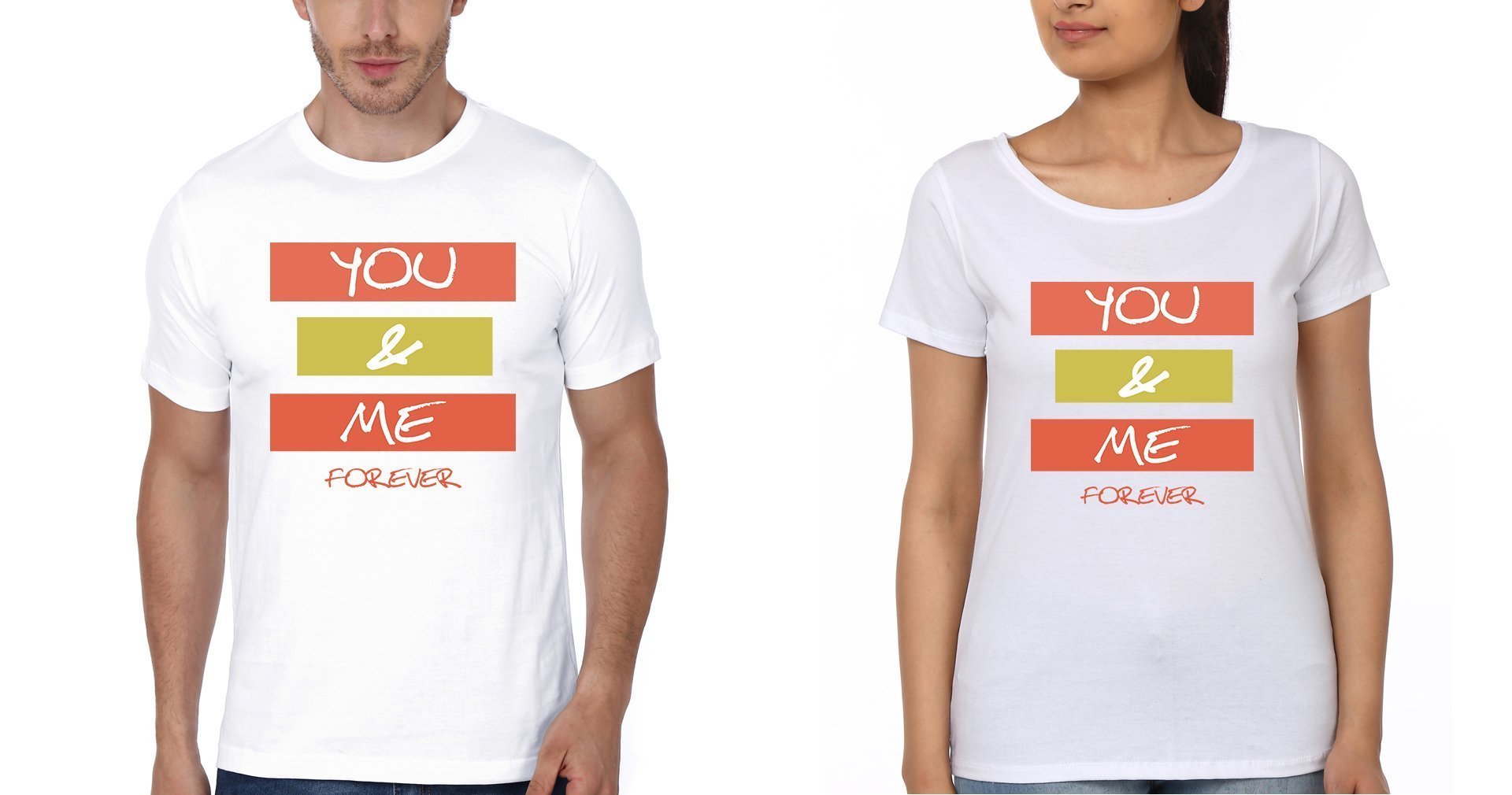 You & Me Forever Couple Half Sleeves T-Shirts -FunkyTees - Funky Tees Club