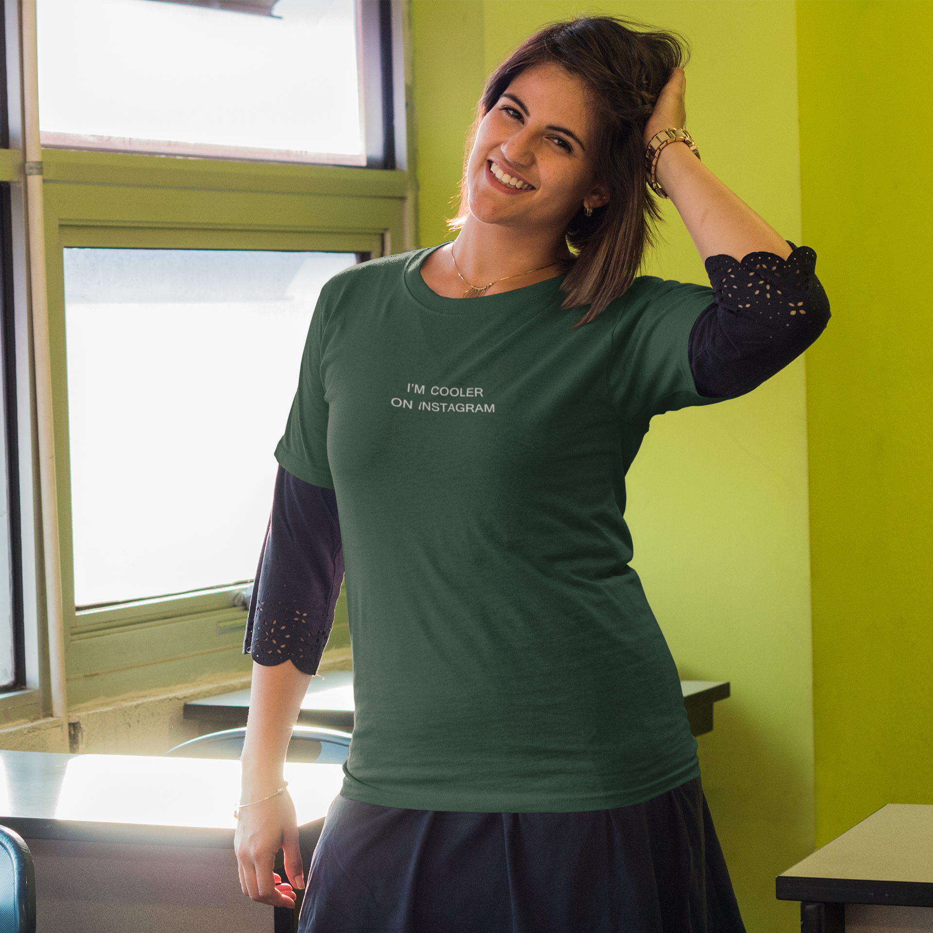 I Am Cooler On Instagram Women Half Sleeves T-shirt- FunkyTeesClub