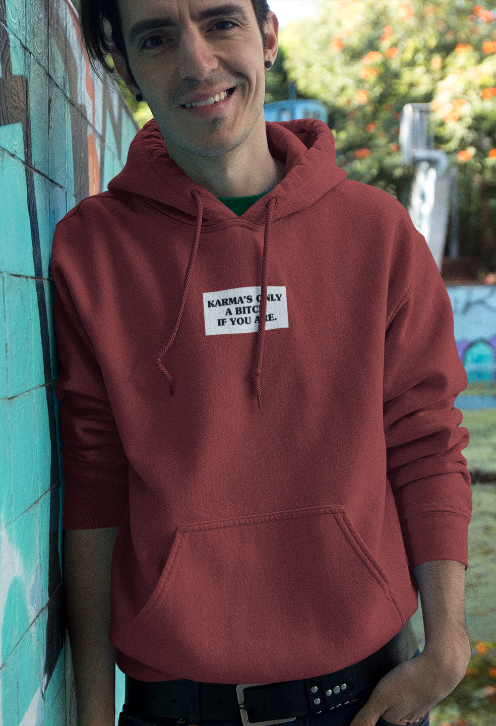 Karma Is Only Bitch If You Are Men Hoodies-FunkyTeesClub
